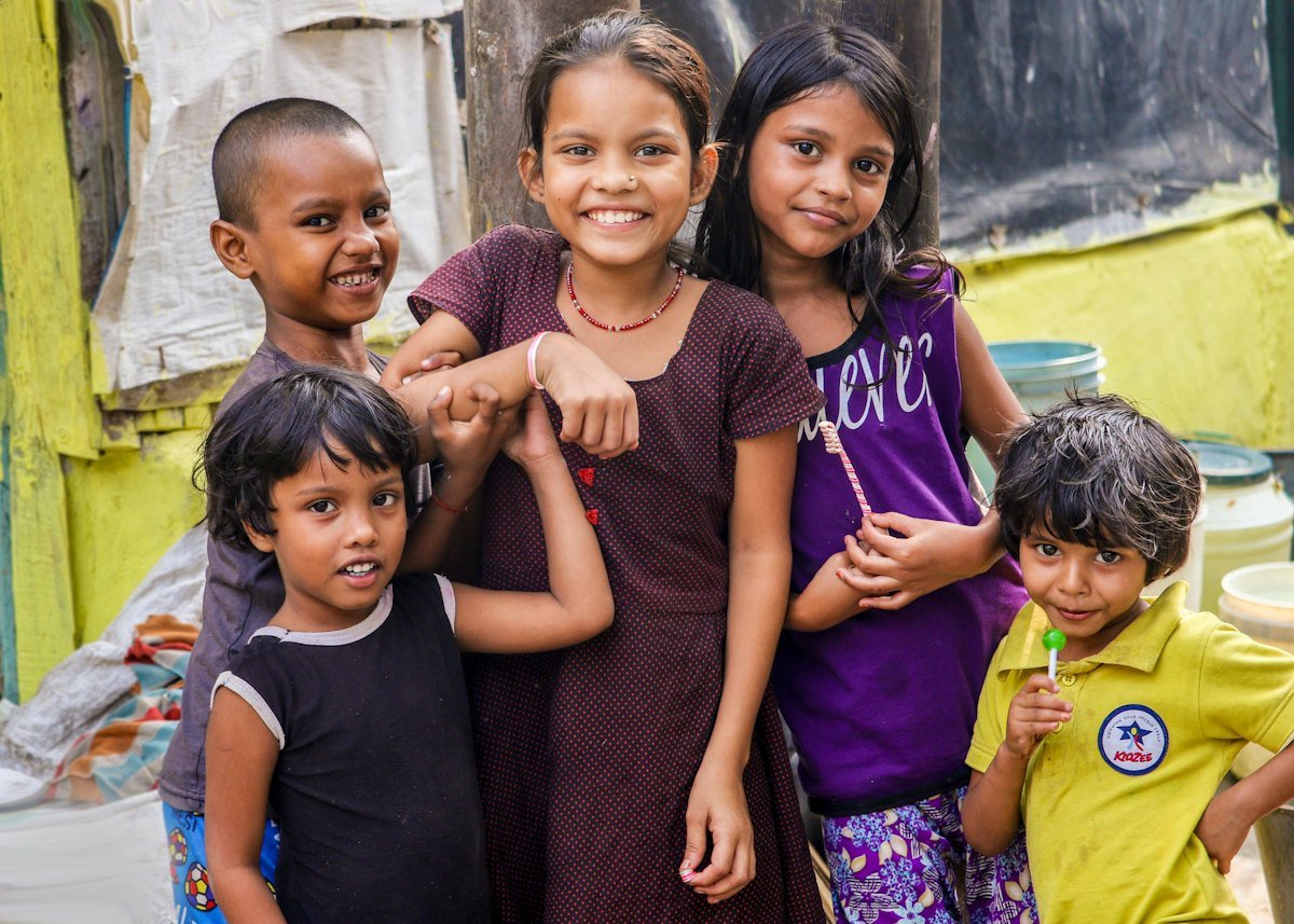 Children with donated books